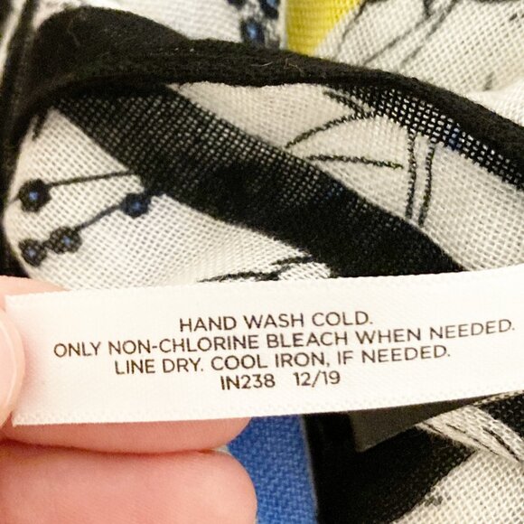 Talbots Floral and Stripes 100% Viscose Fringed Scarf - Picture 7 of 7